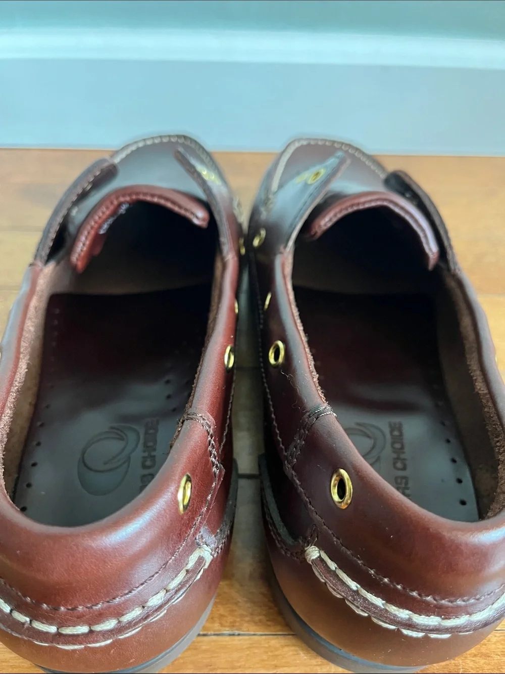 Yachters Choice Leather Boat Shoes Deck Loafers Burgundy Men's Size 10